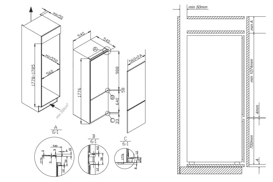Встраиваемый двухкамерный холодильник Hansa BK316.3FA