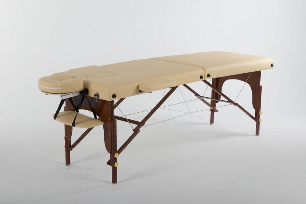 Массажный стол ErgoVita MASTER Бежевый+коричневые ноги