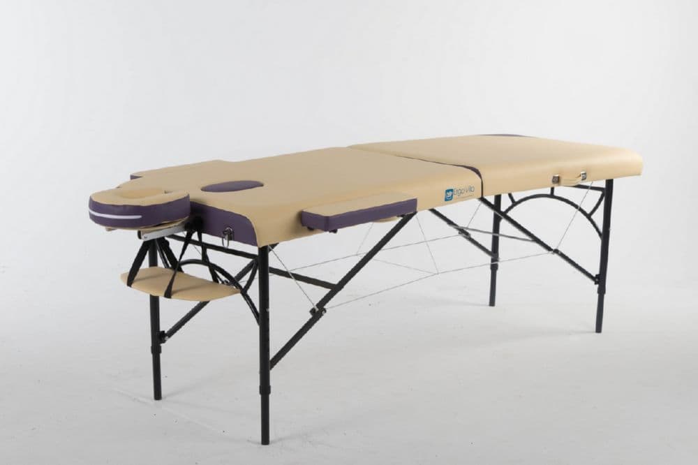 Массажный стол ErgoVita MASTER ALU COMFORT Бежевый (осн)+фиолетовый