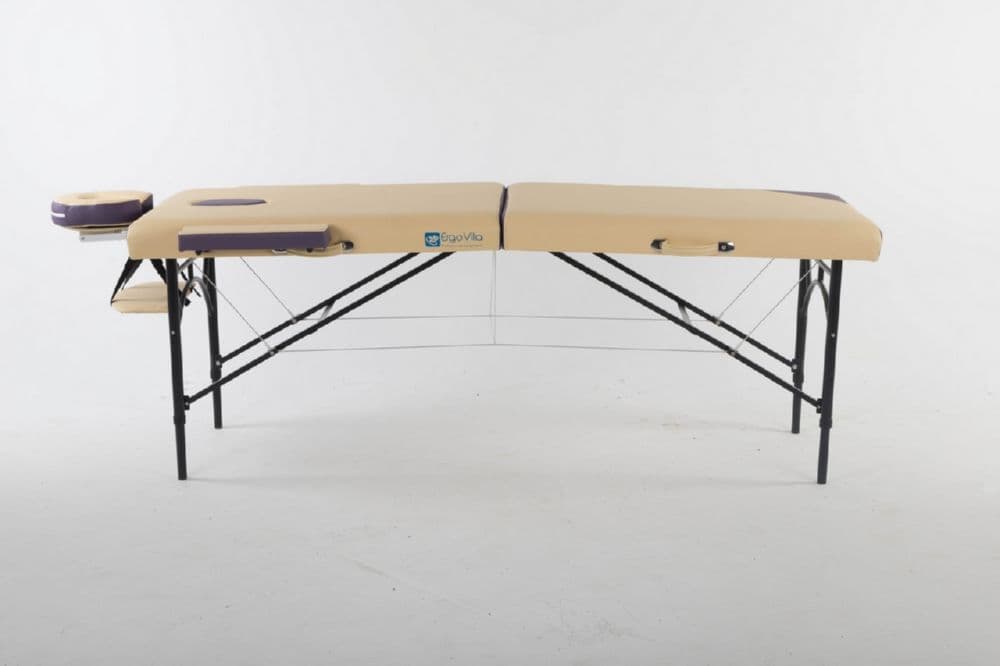 Массажный стол ErgoVita MASTER ALU COMFORT Бежевый (осн)+фиолетовый