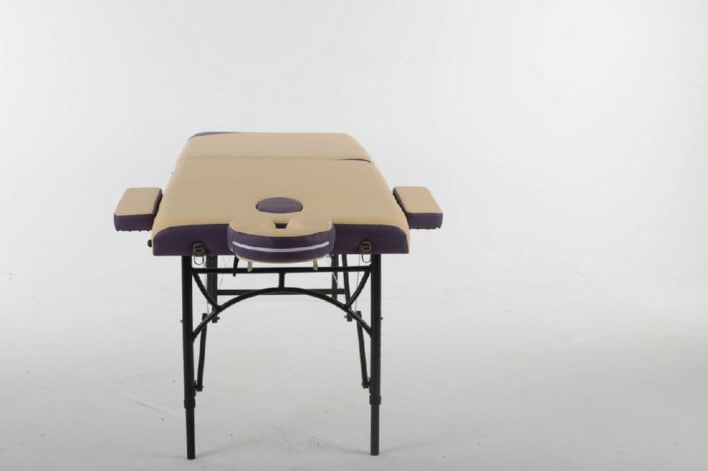 Массажный стол ErgoVita MASTER ALU COMFORT Бежевый (осн)+фиолетовый