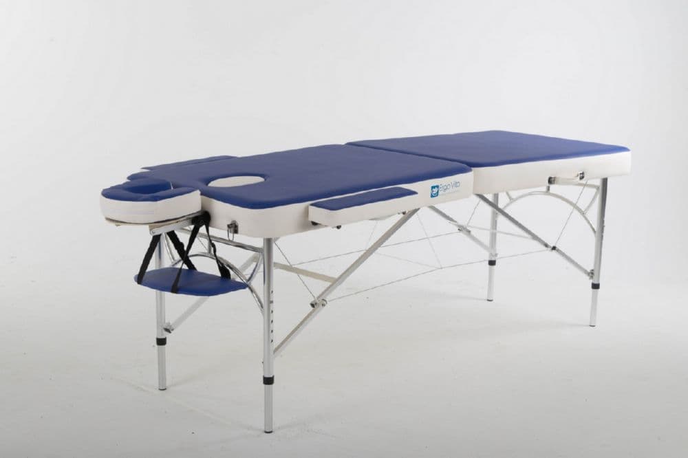 Массажный стол ErgoVita MASTER ALU COMFORT Синий (осн)+белый