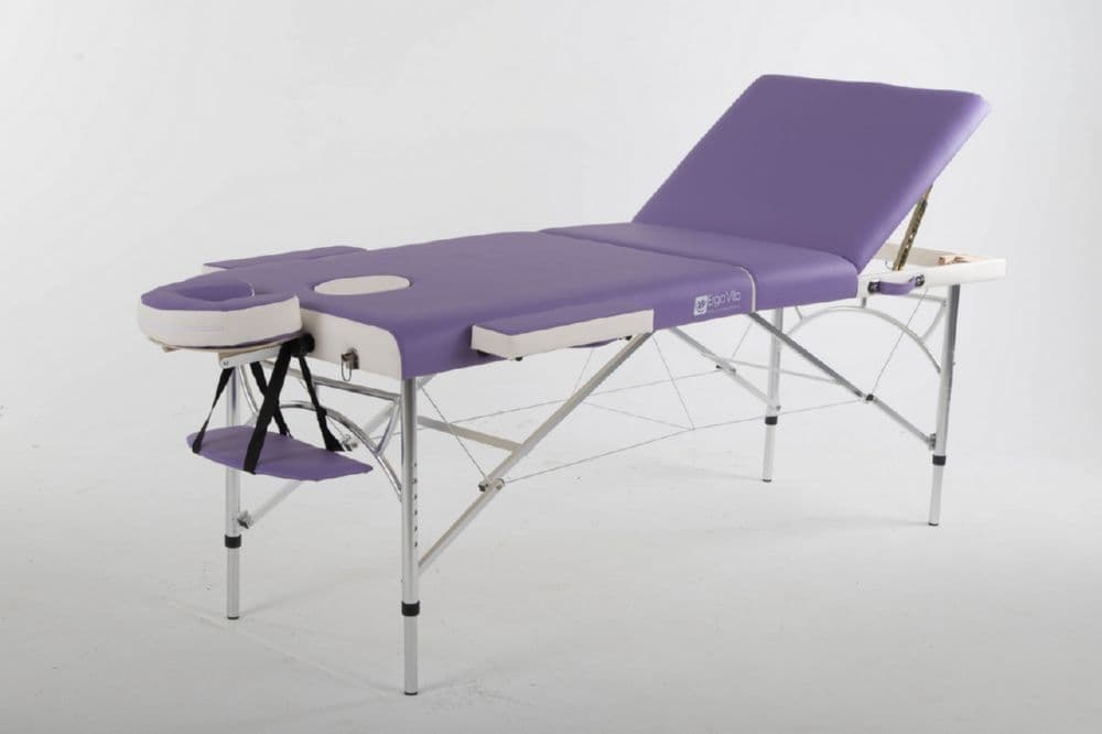 Массажный стол ErgoVita MASTER ALU COMFORT PLUS Сиреневый (осн)+белый
