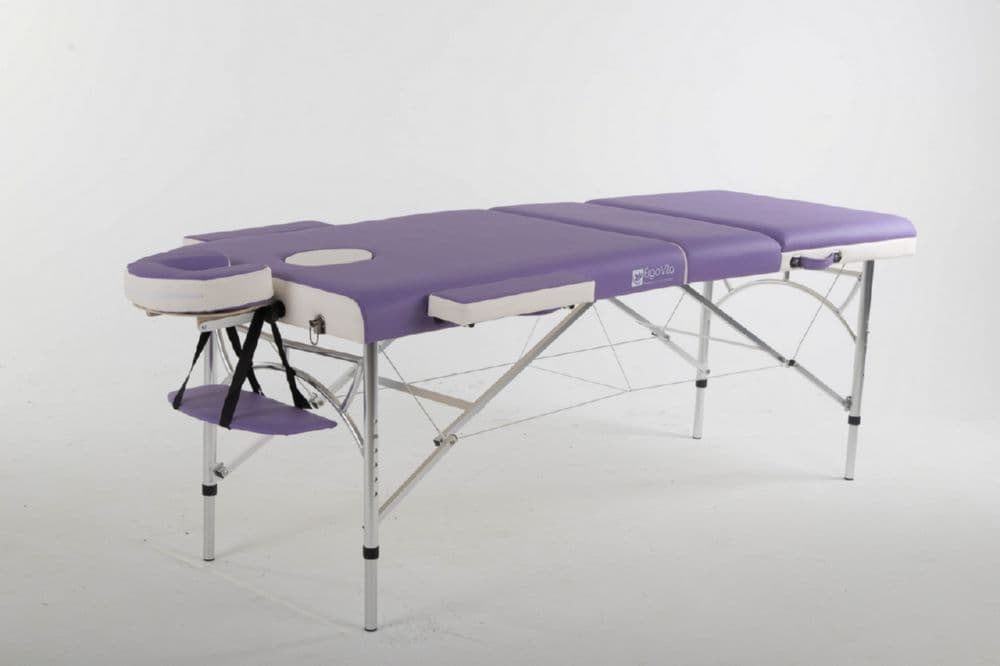 Массажный стол ErgoVita MASTER ALU COMFORT PLUS Сиреневый (осн)+белый