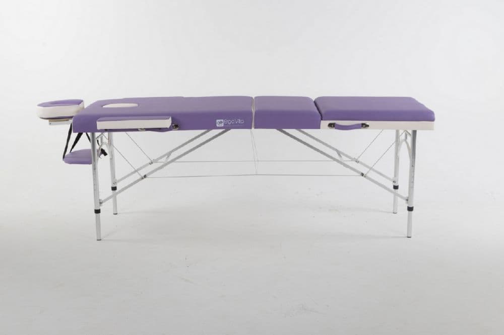 Массажный стол ErgoVita MASTER ALU COMFORT PLUS Сиреневый (осн)+белый