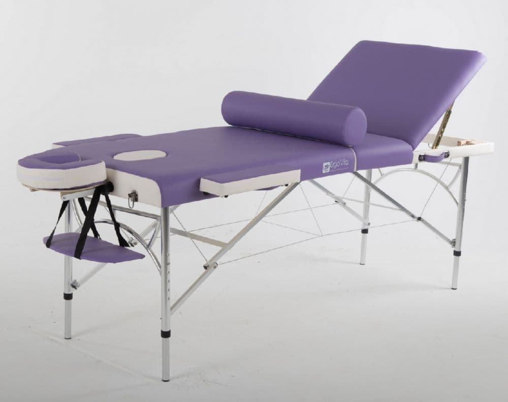 Массажный стол ErgoVita MASTER ALU COMFORT PLUS Сиреневый (осн)+белый