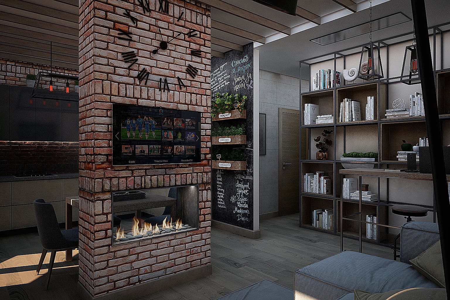 Встроенный биокамин Lux Fire Сквозной 530 S