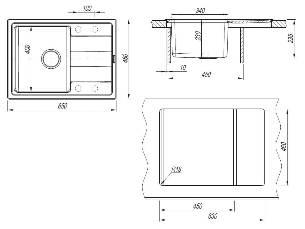 Кухонная мойка Florentina Комби 650 Песочный