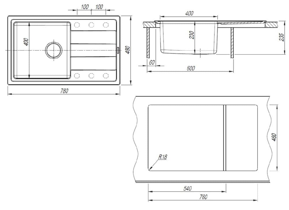 Кухонная мойка Florentina Комби 780 Песочный