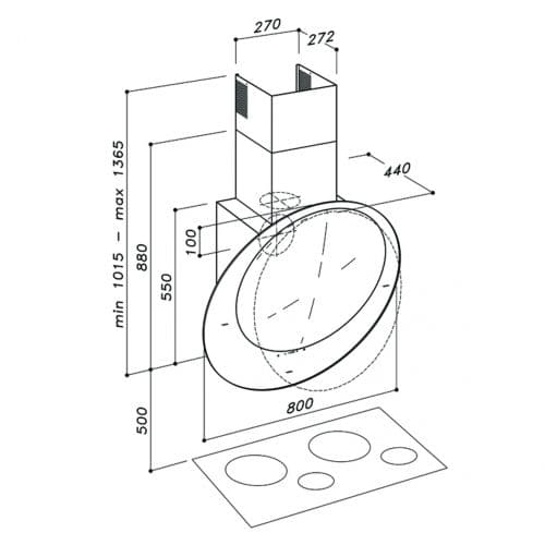 Наклонная вытяжка Sirius SLTC94 ECLIPSE black/copper