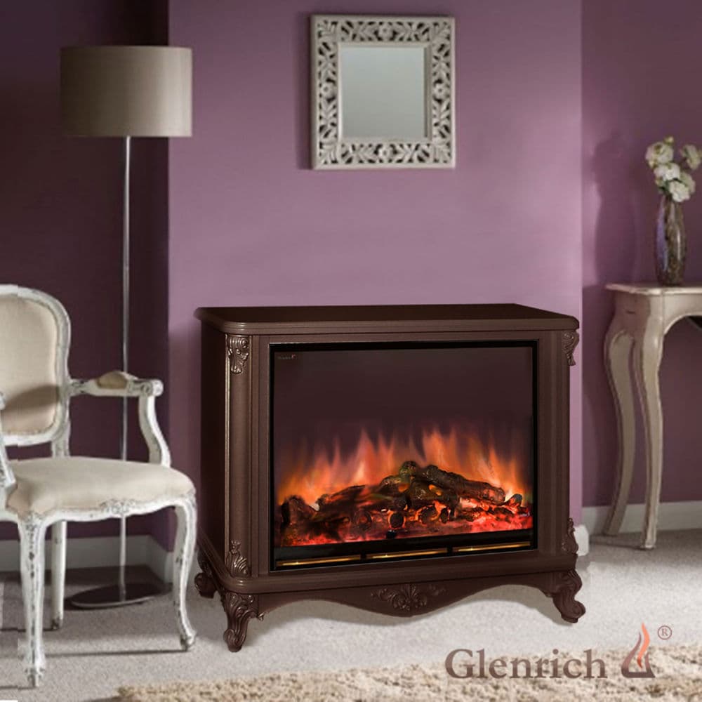 Каминокомплект Glenrich Версаль с царгой Arte 28 шоколад