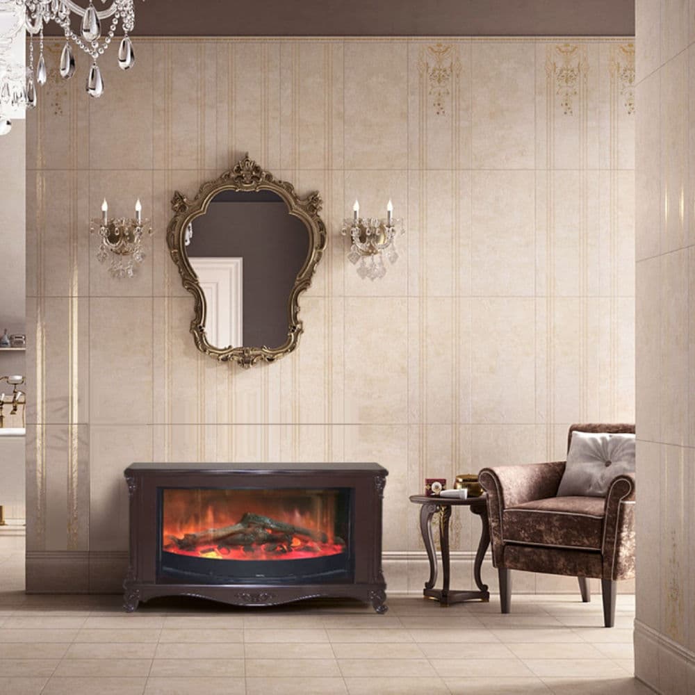 Каминокомплект Glenrich Версаль с царгой Rondo S86 шоколад