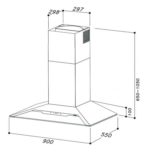 Пристенная вытяжка Sirius SLTC97 JEEG white