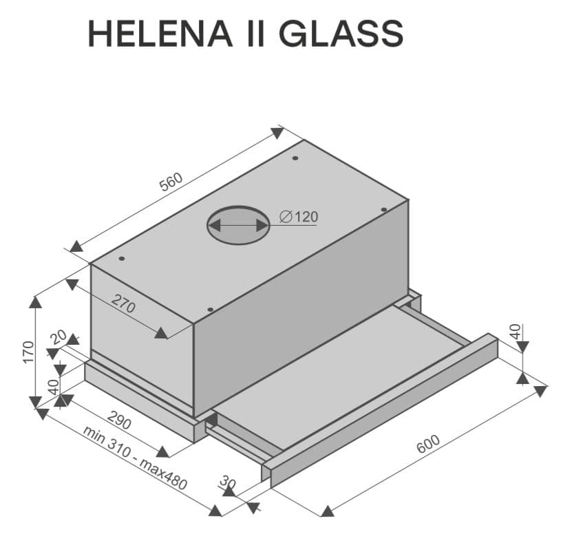 Встраиваемая вытяжка Konigin Helena II Ivory Glass 60