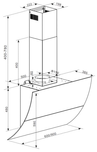 Пристенная вытяжка Graude DH 90.3 GE