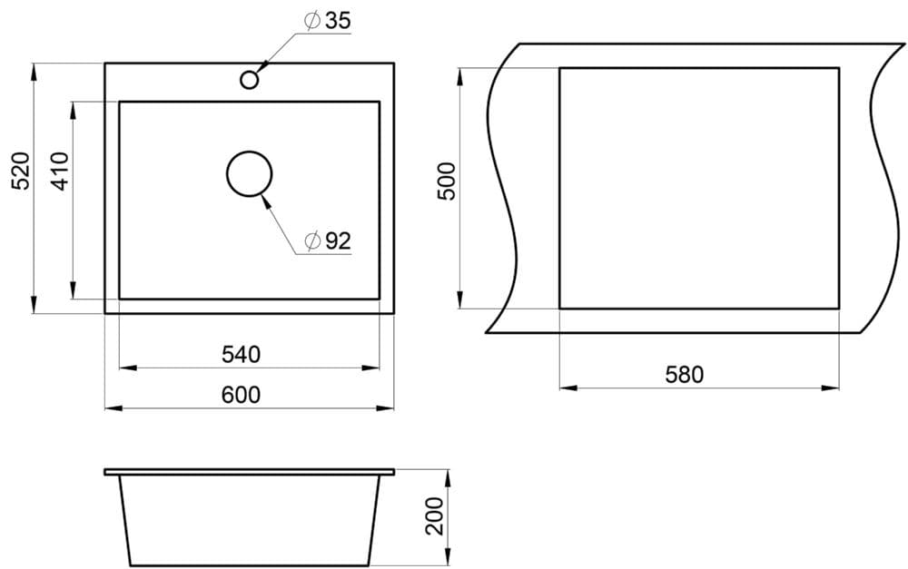 Кухонная мойка Granula GR-6001 графит