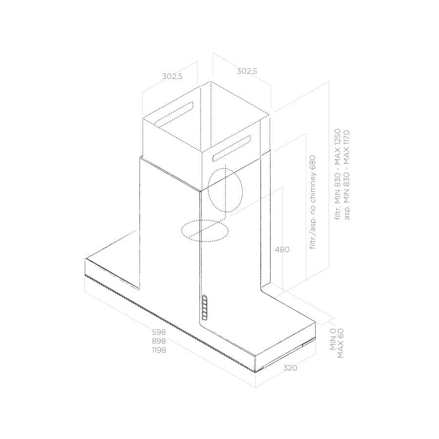 Пристенная вытяжка Elica HAIKU WH/A/120