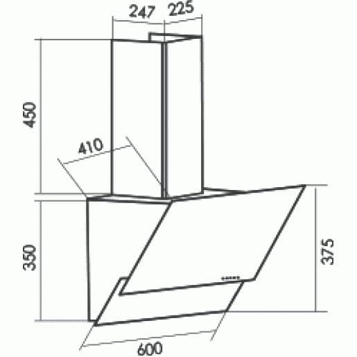 Пристенная вытяжка MBS MERYTA 160 GLASS BLACK