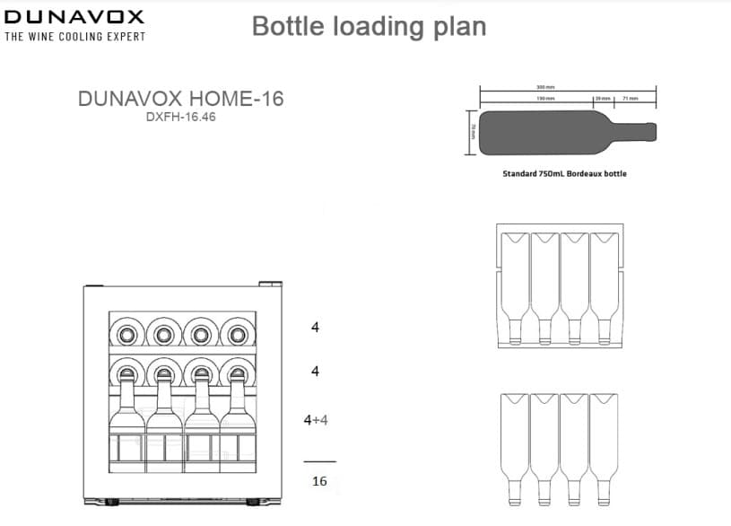 Отдельностоящий винный шкаф Dunavox DXFH-16.46