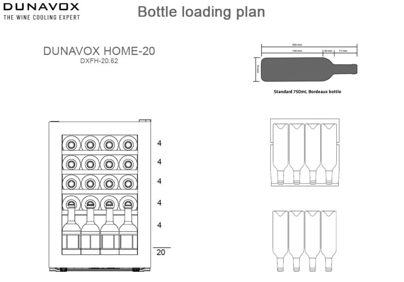 Отдельностоящий винный шкаф Dunavox DXFH-20.62