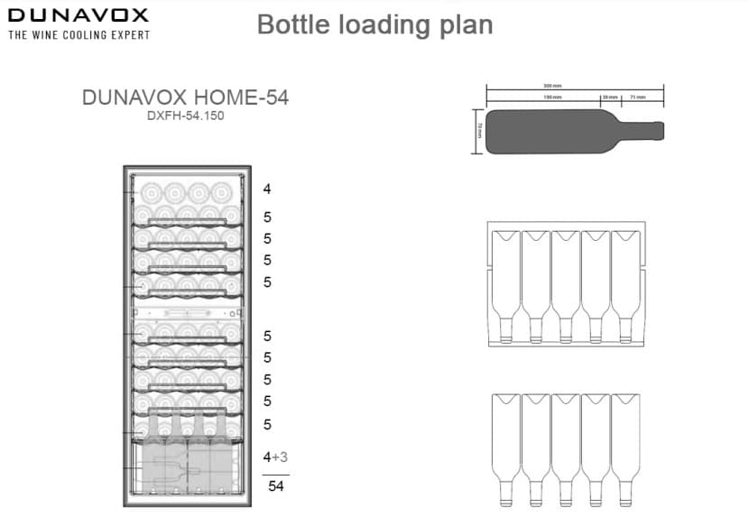 Отдельностоящий винный шкаф Dunavox DXFH-54.150