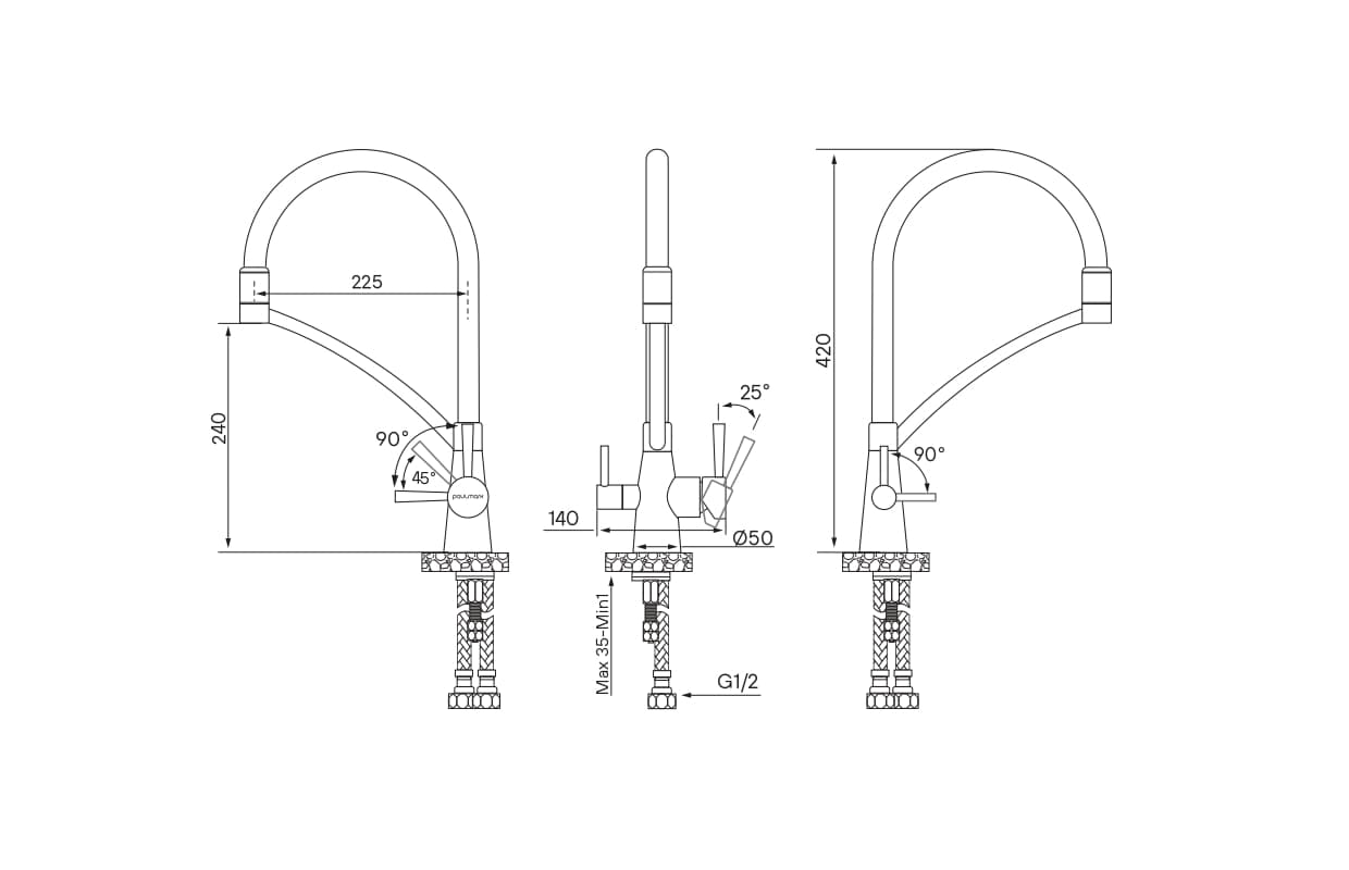 Смеситель Paulmark SIEGEN Si213111-401TB