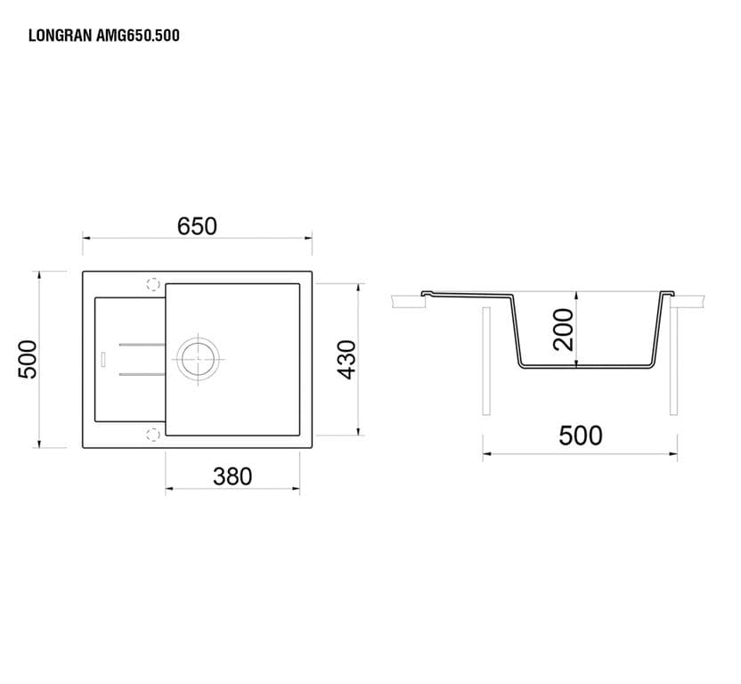 Кухонная мойка LONGRAN AMANDA AMG650.500 - 08 колорадо