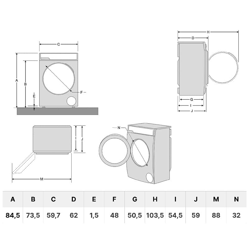 Встраиваемая стиральная машина Korting KWMI 1480 WI