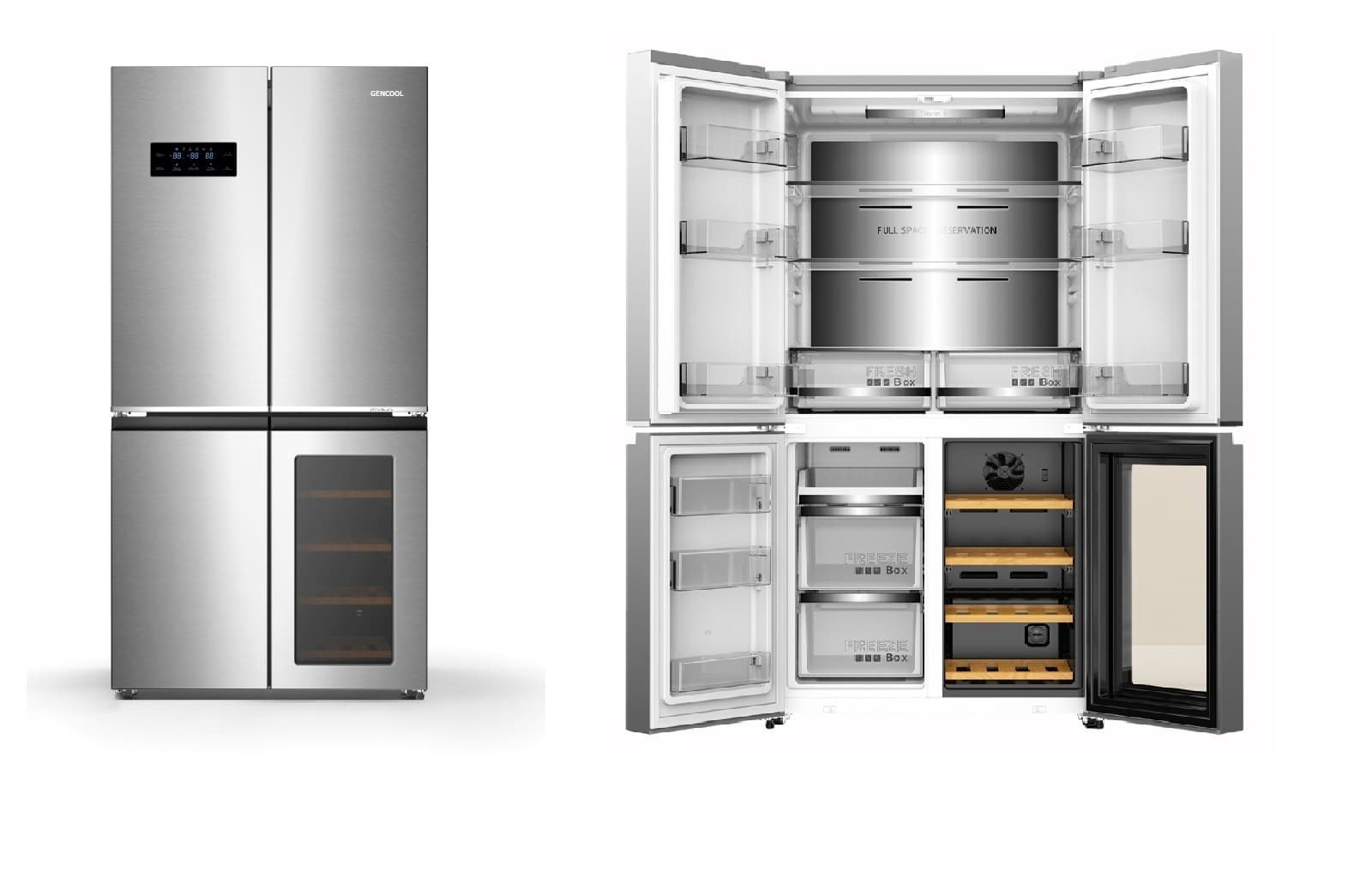 Отдельностоящий Side-by-Side холодильник GENCOOL GDCD-605W