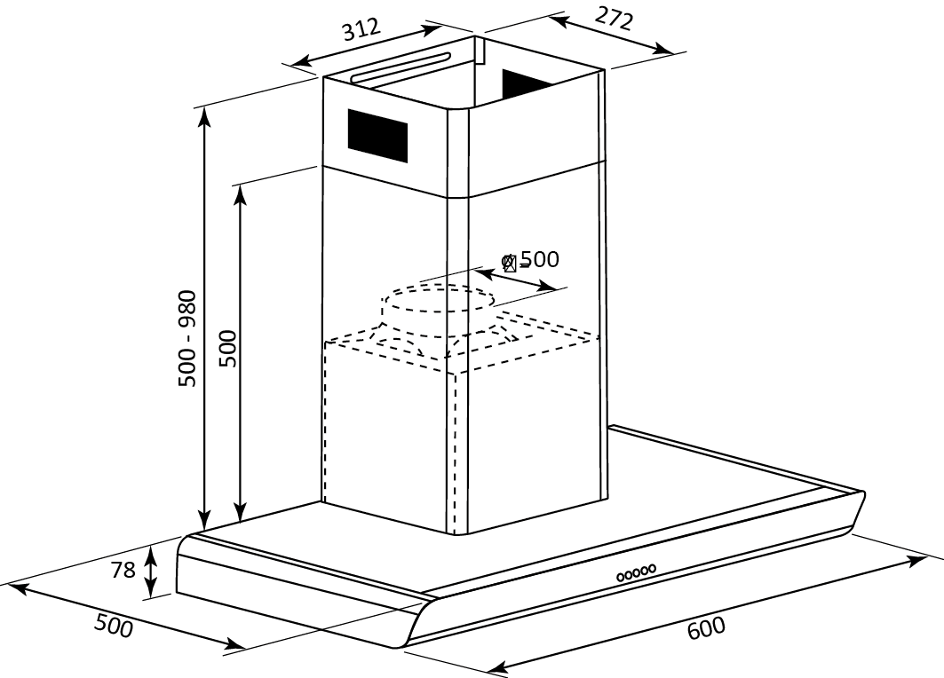 Пристенная вытяжка Brandt BHB6602X