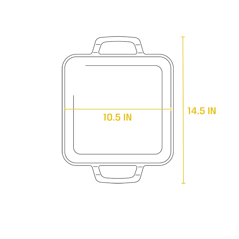 Сковорода Lodge Chef Collection LC11SGR квадратная с ручками 28 см, чугун, черный