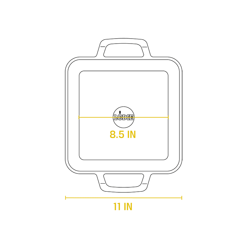 Сковорода Lodge Chef Collection LC11SGR квадратная с ручками 28 см, чугун, черный