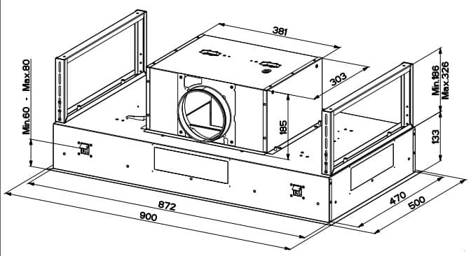Потолочная вытяжка Faber ONYX-C BK GLASS/X A90