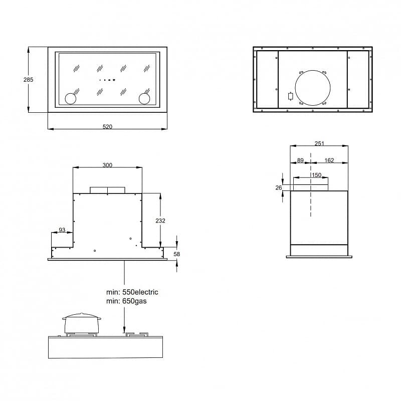 Встраиваемая вытяжка Korting KHI 6777 GW