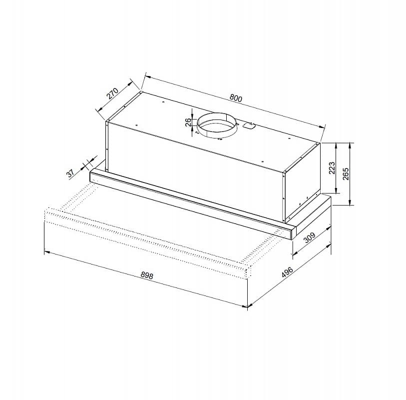 Встраиваемая вытяжка Korting KHP 9975 GN
