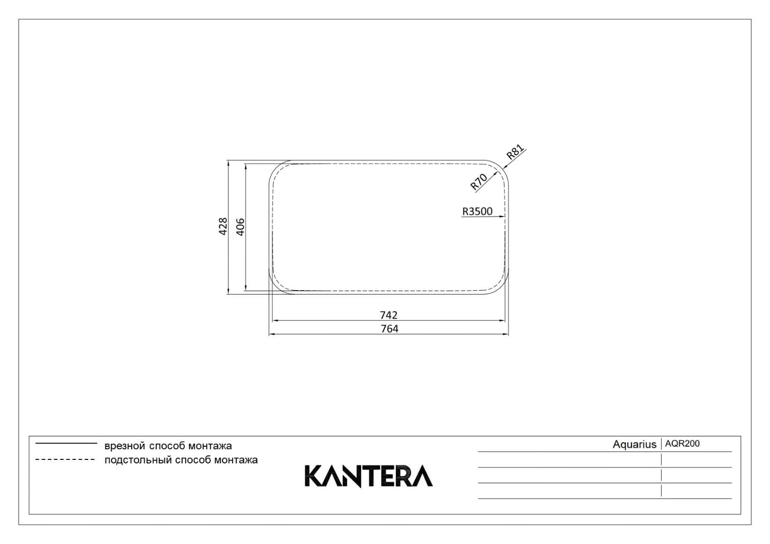 Кухонная мойка KANTERA Aquarius AQR200