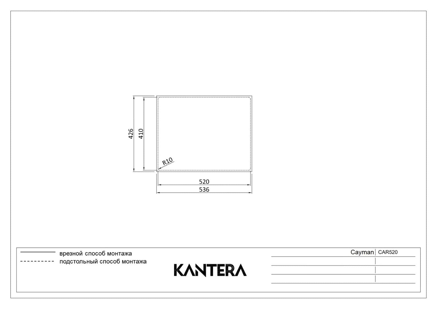 Кухонная мойка KANTERA Cayman CAR520