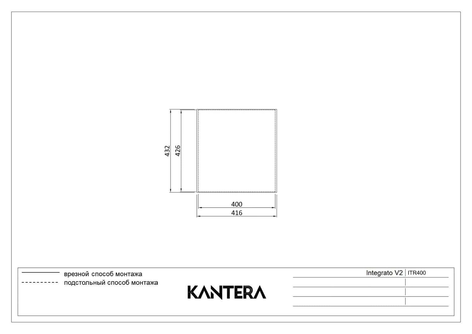 Кухонная мойка KANTERA Integrato V2 ITR400 (K)