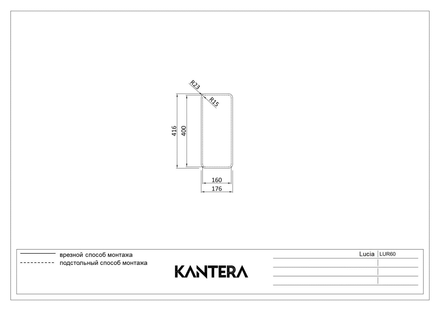Кухонная мойка KANTERA Lucia LUR60