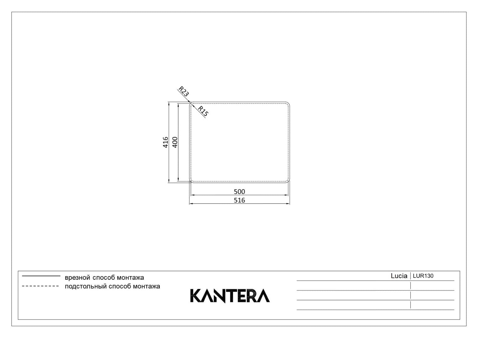 Кухонная мойка KANTERA Lucia LUR130