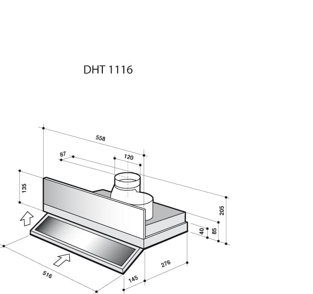 Встраиваемая вытяжка De Dietrich DHT1116X