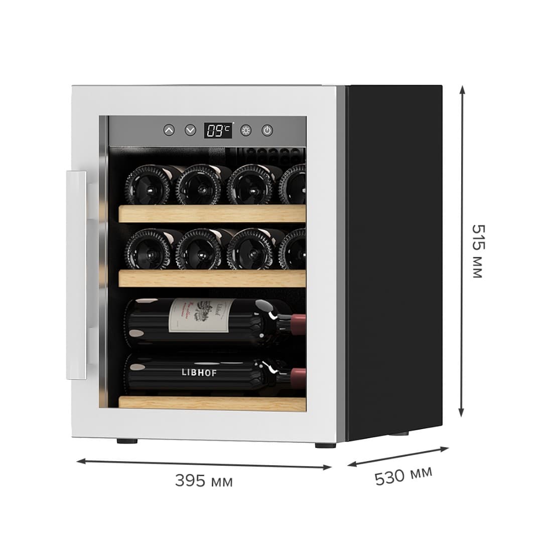 Отдельностоящий винный шкаф Libhof GQ-12 Silver