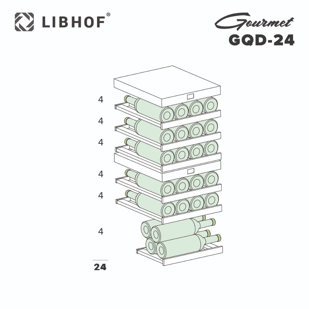 Отдельностоящий винный шкаф Libhof GQD-24 Silver