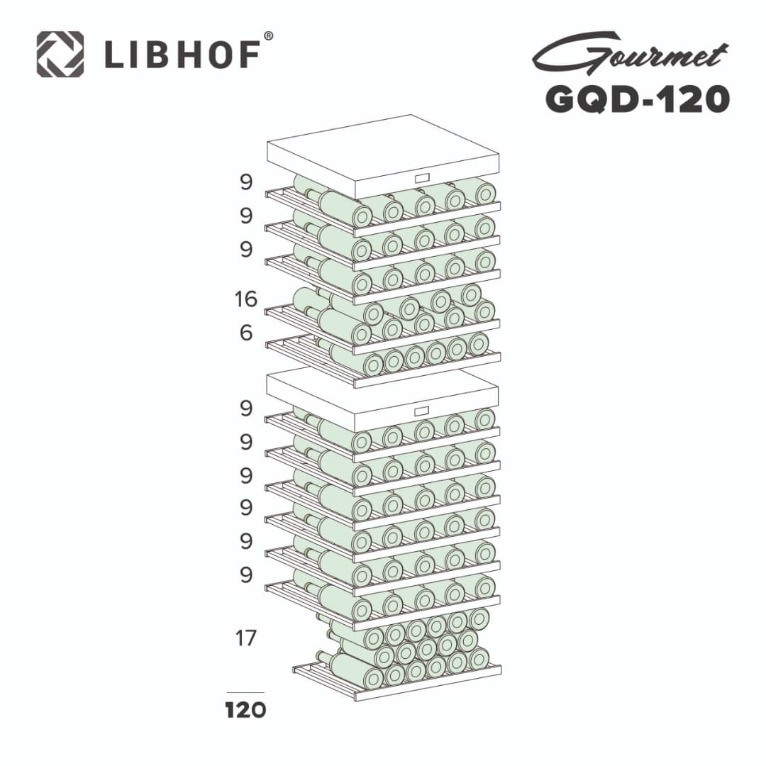 Отдельностоящий винный шкаф Libhof GQD-120 Black