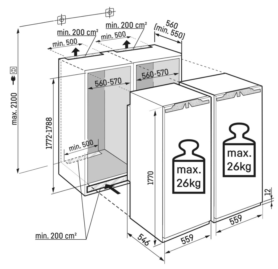 Встраиваемый Side-by-Side холодильник Liebherr IXRF 5155 Prime BioFresh NoFrost
