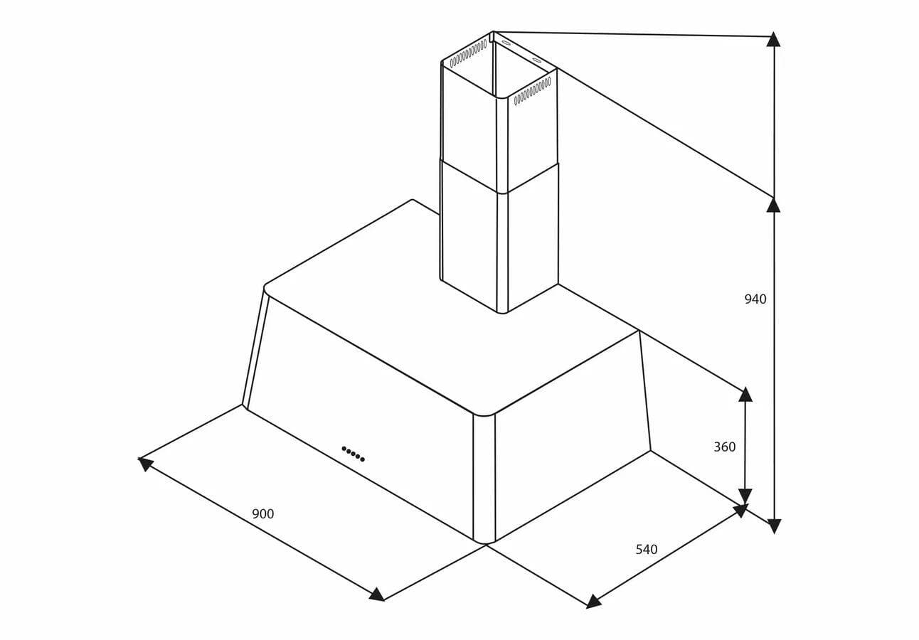 Пристенная вытяжка Lofra RAINBOW 90 NERO MAT
