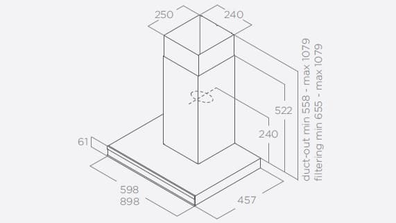 Пристенная вытяжка Elica ADELE @ IXBL/A/90