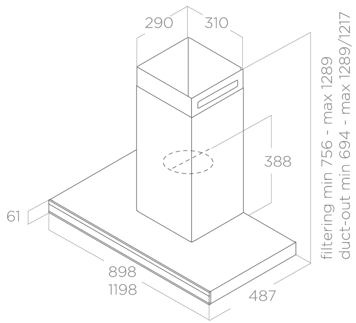 Пристенная вытяжка Elica ELEMENT @ IXBL/A/120