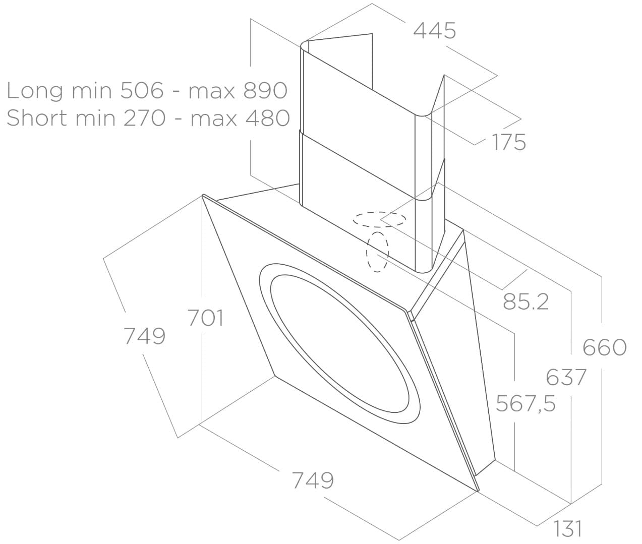 Пристенная вытяжка Elica OM AIR @ BL/F/75