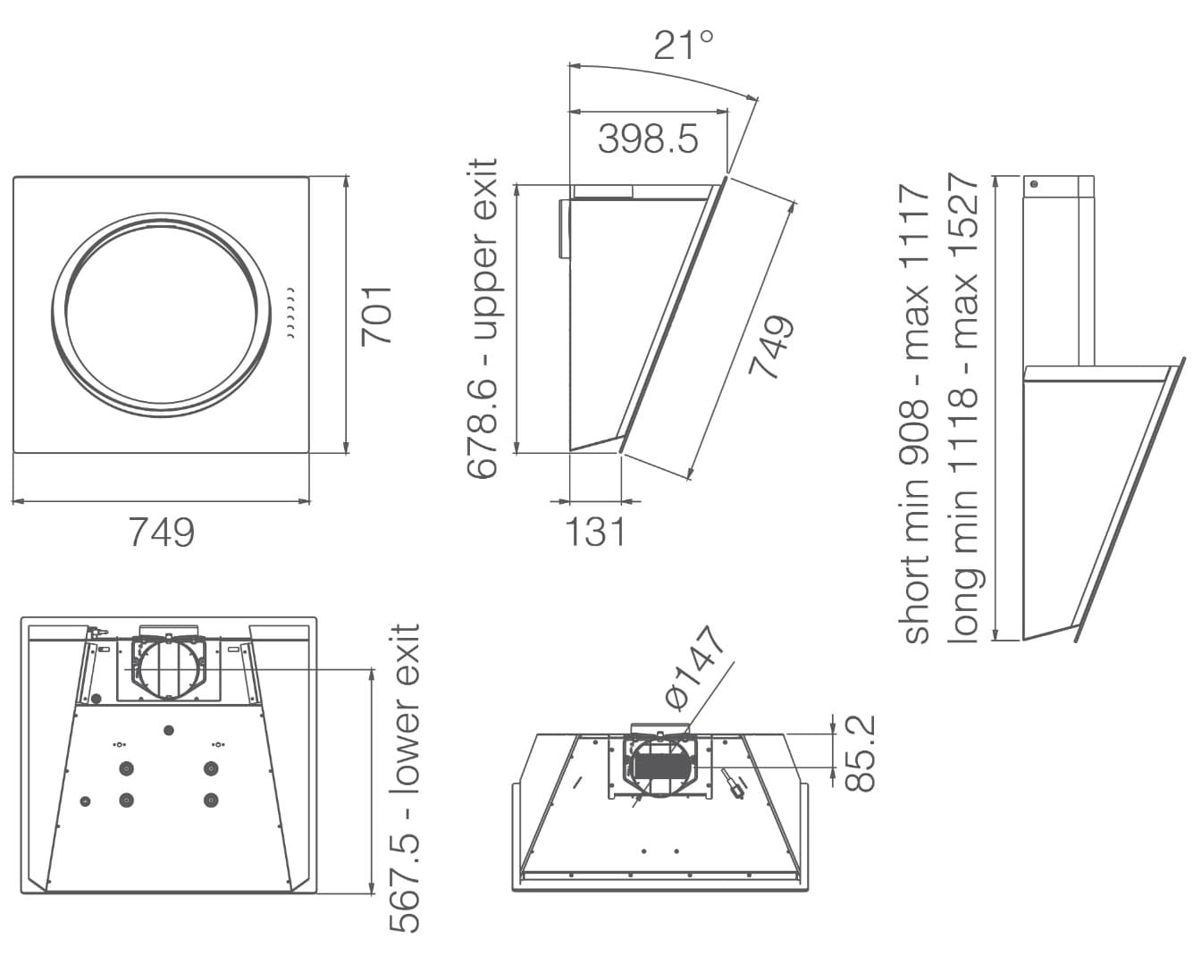 Пристенная вытяжка Elica OM AIR @ BL/F/75